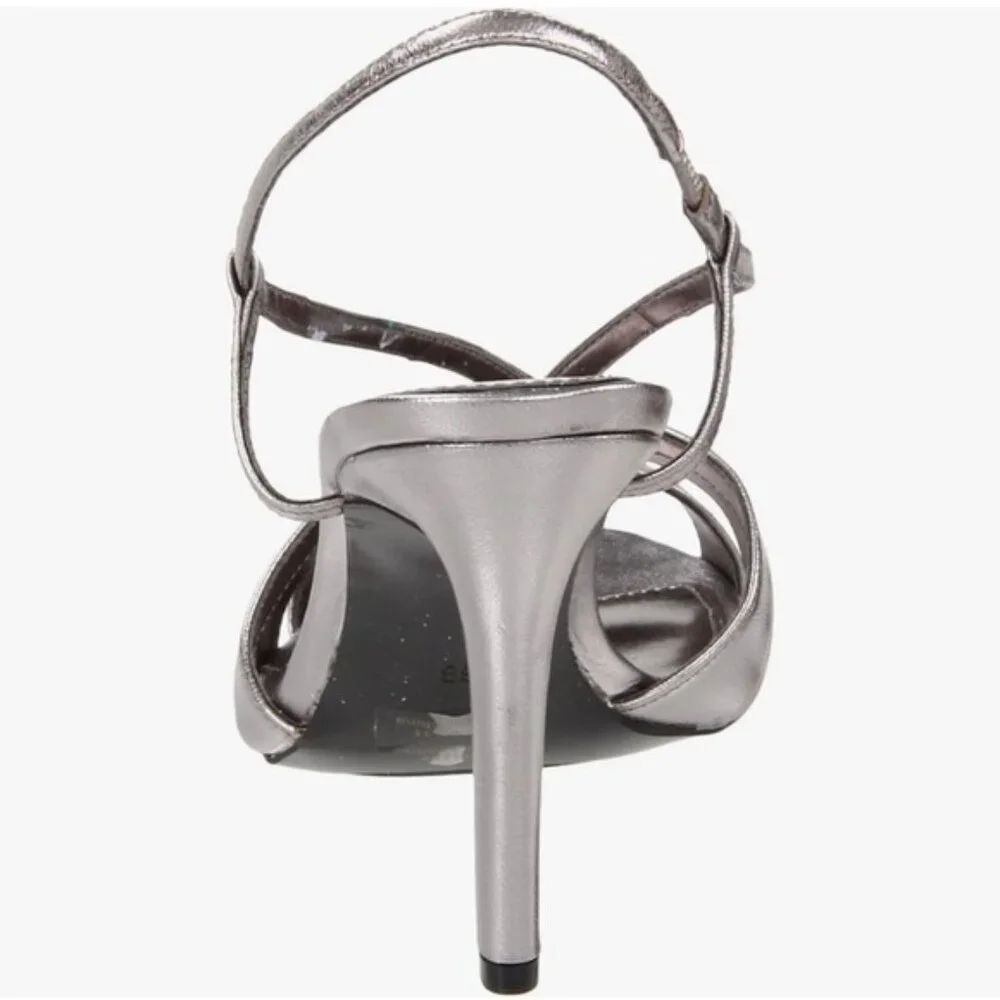Lauren Ralph Lauren Silver Metallic Strappy High Heel Sandals